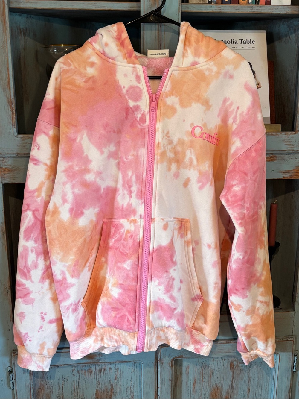 Set Comfrt Tie-Dye Hoodie & Jogger  - Pink/Orange - Picture 4 of 8